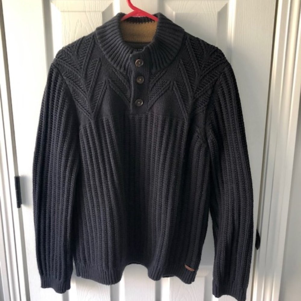 TED BAKER LONDON Men’s Navy Cable KnitSweater